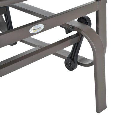 Patio Glider with Breathable Mesh, Outdoor Rocking Chair, Brown Grey Outdoor Gliders at Gallery Canada