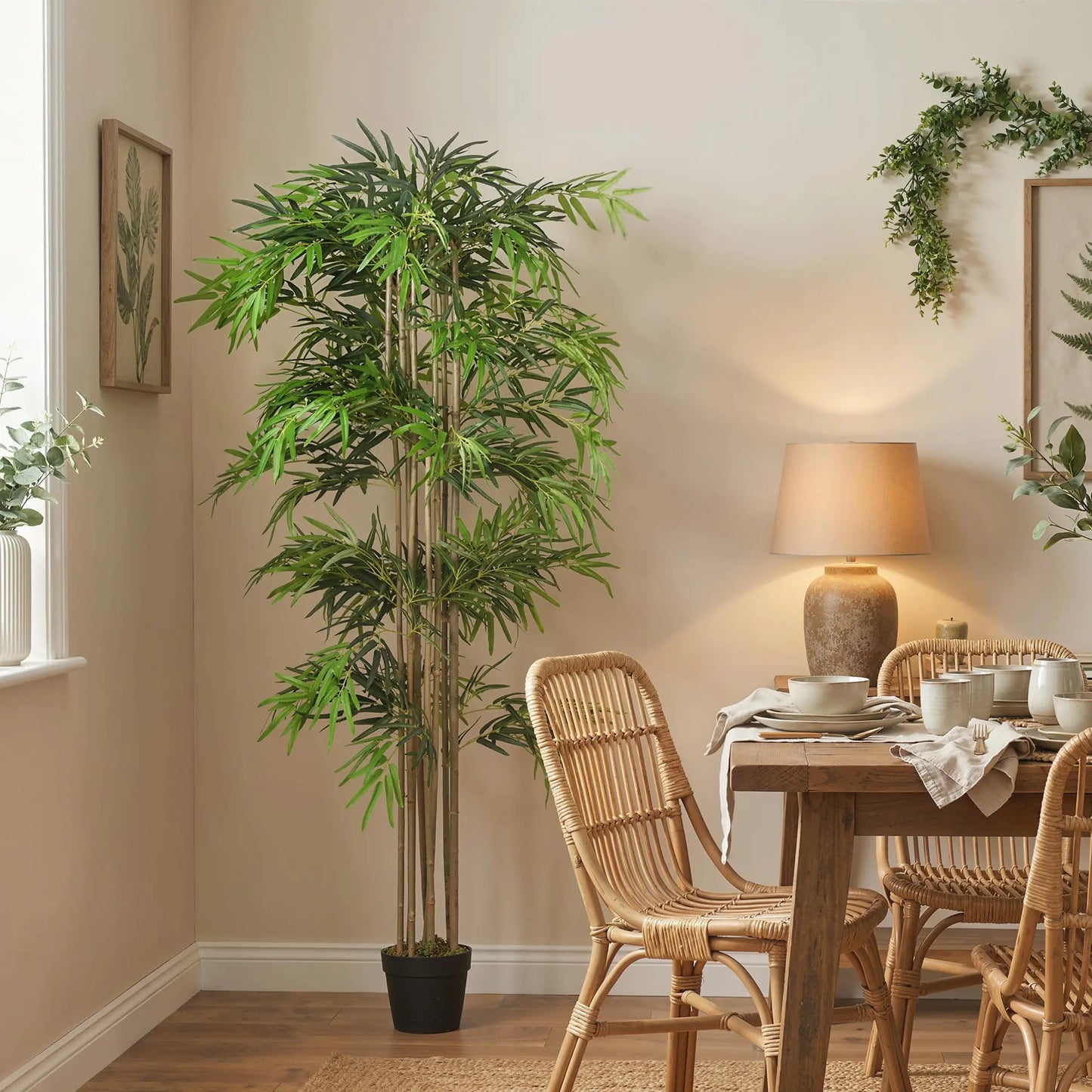 6FT Artificial Bamboo Tree, Fake Plant, 1530 Leaves, Green Artificial Trees at Gallery Canada
