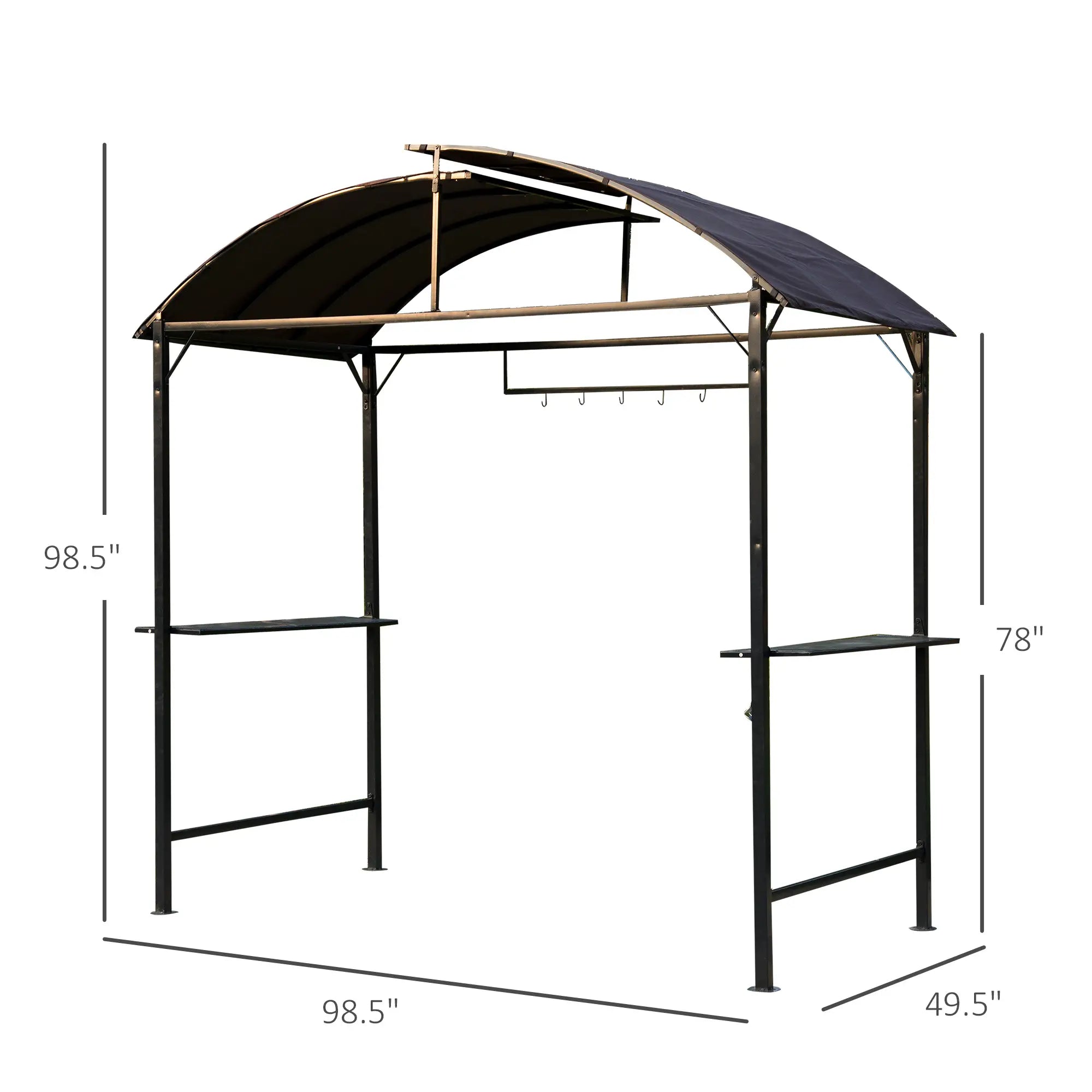 8x4ft BBQ Gazebo Tent, Metal Frame Arch Canopy, Garden Sunshade Portable Shelter BBQ Grill Gazebos at Gallery Canada