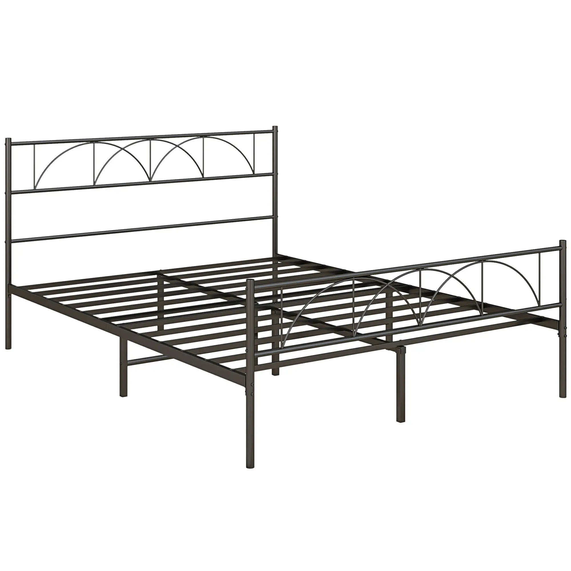 Queen Metal Platform Bed Frame, Steel Slat Support, Underbed Storage Bed Frames at Gallery Canada