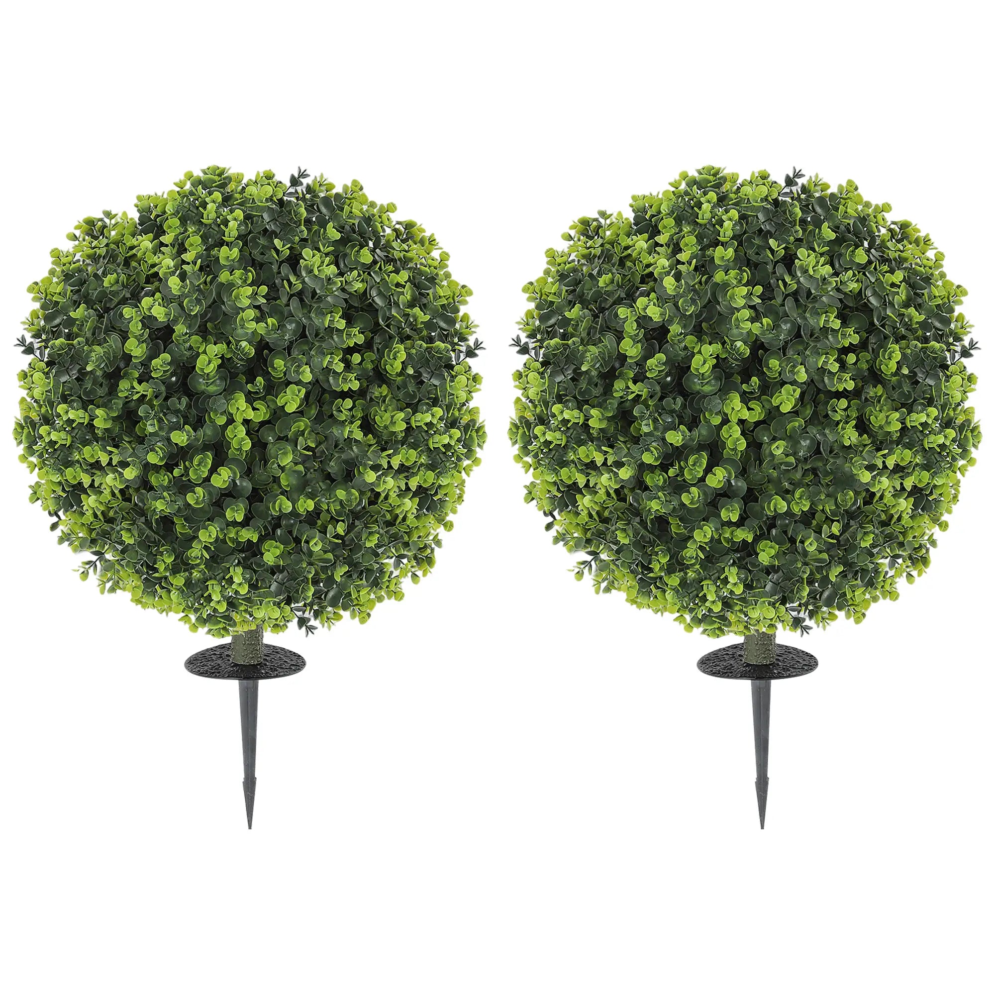 2 Pack 1.3ft Artificial Eucalyptus Topiary, UV Resistant Faux Greenery Artificial Trees Green at Gallery Canada