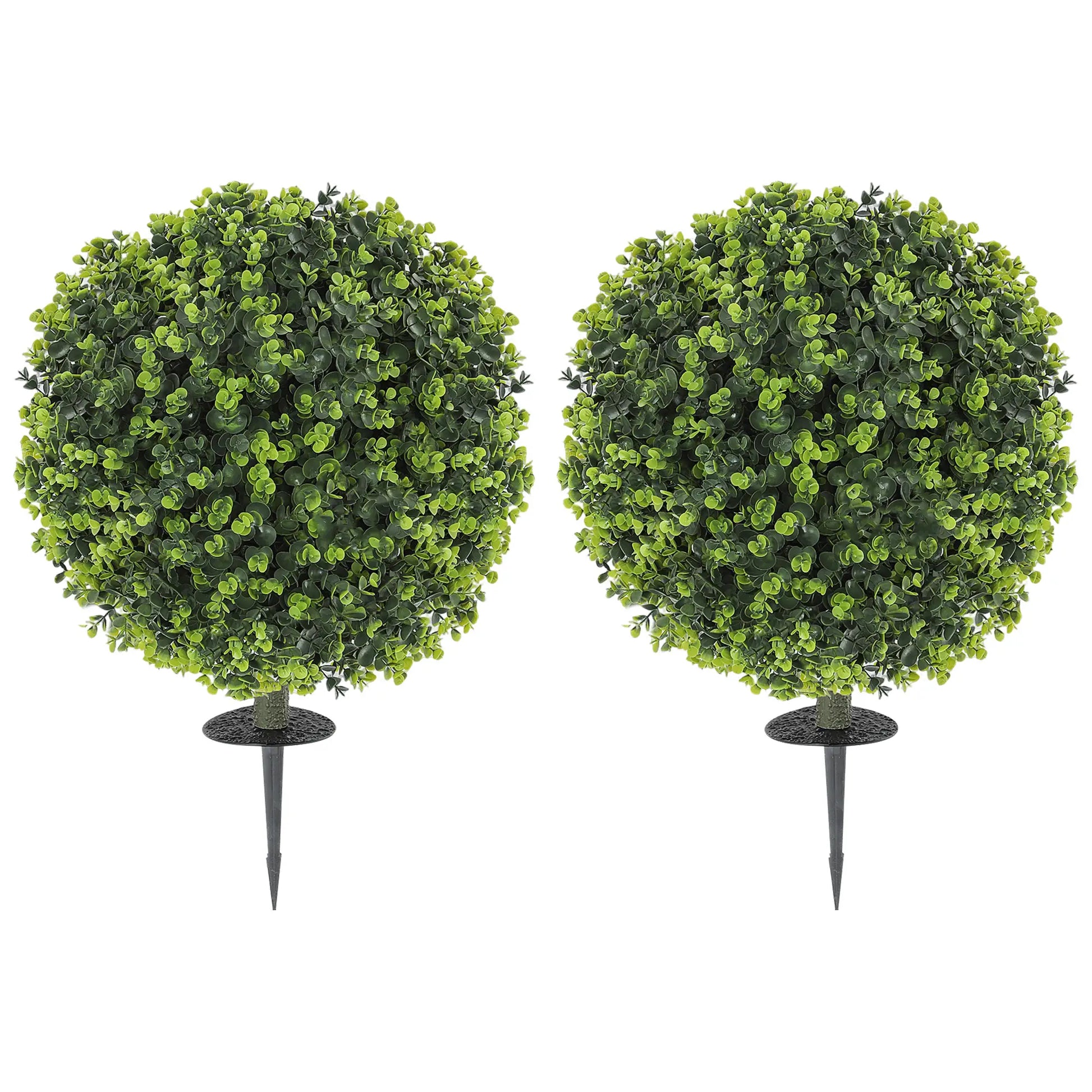 2 Pack 1.3ft Artificial Eucalyptus Topiary, UV Resistant Faux Greenery Artificial Trees Green at Gallery Canada