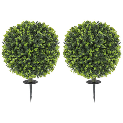 2 Pack 1.3ft Artificial Eucalyptus Topiary, UV Resistant Faux Greenery Artificial Trees Green at Gallery Canada