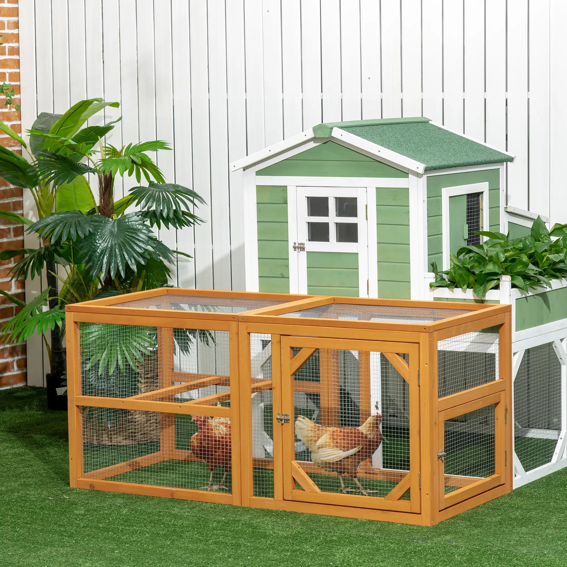 55" Wooden Chicken Coop Extension, Outdoor, Roosting Bars, Orange Chicken Coops at Gallery Canada
