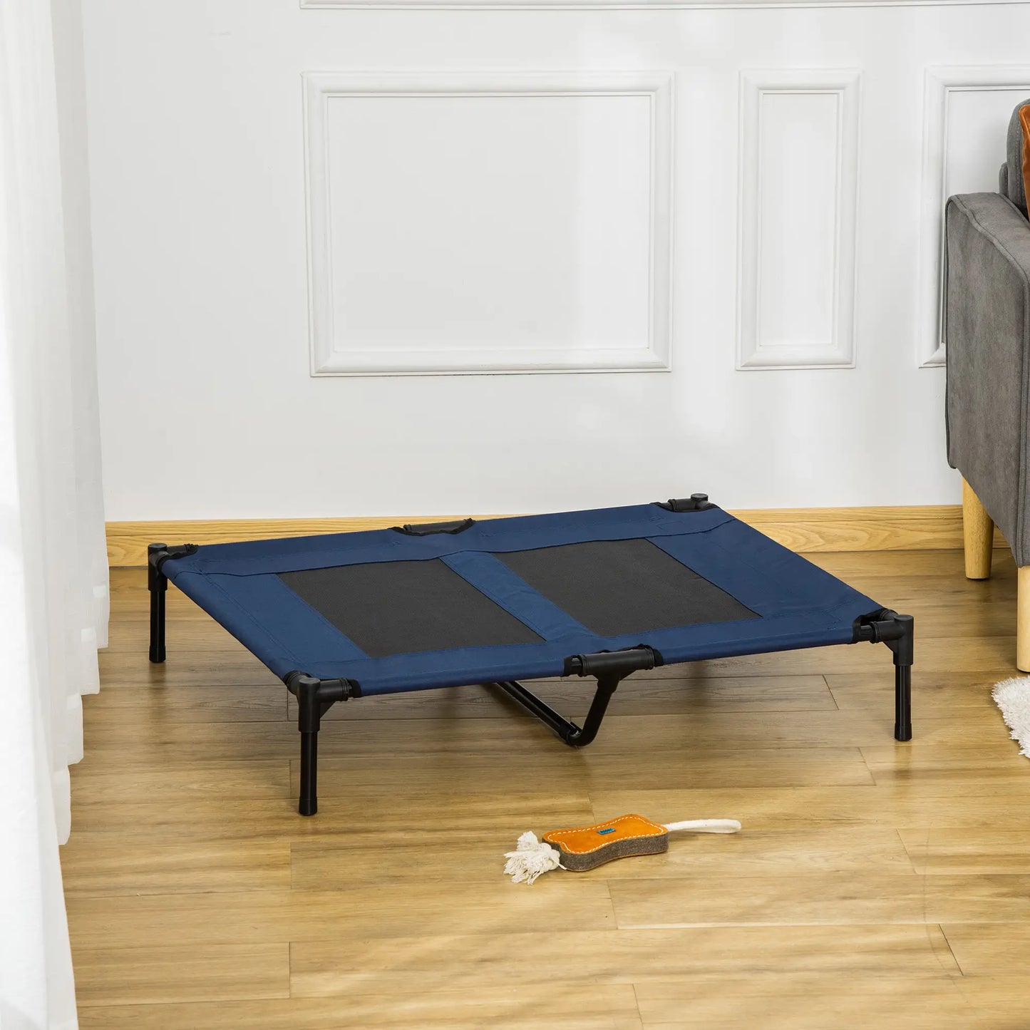 Elevated Dog Bed, XL Dog Cot, 36" x 30" x 7", Blue Elevated Dog Beds at Gallery Canada