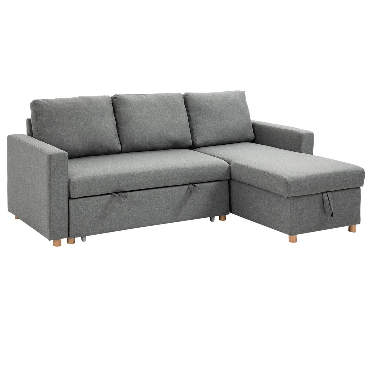 83" Sofa Bed, L Shaped Sectional with Storage Chaise, Light Grey Sofas & Reclining Chairs at Gallery Canada