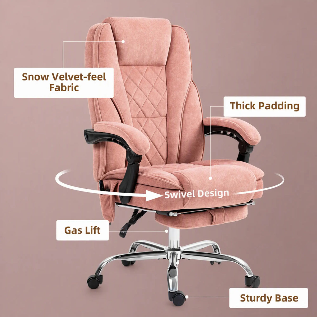 Massage Office Chair, Reclining Computer Chair, Adjustable Height, Pink Massage Chairs at Gallery Canada
