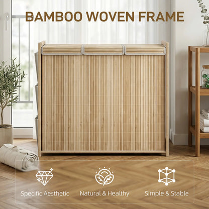 Bamboo Laundry Hamper with Removable Drawstring Bag and Side Storage Pockets, 47 Gal, Natural Bath Accessories at Gallery Canada