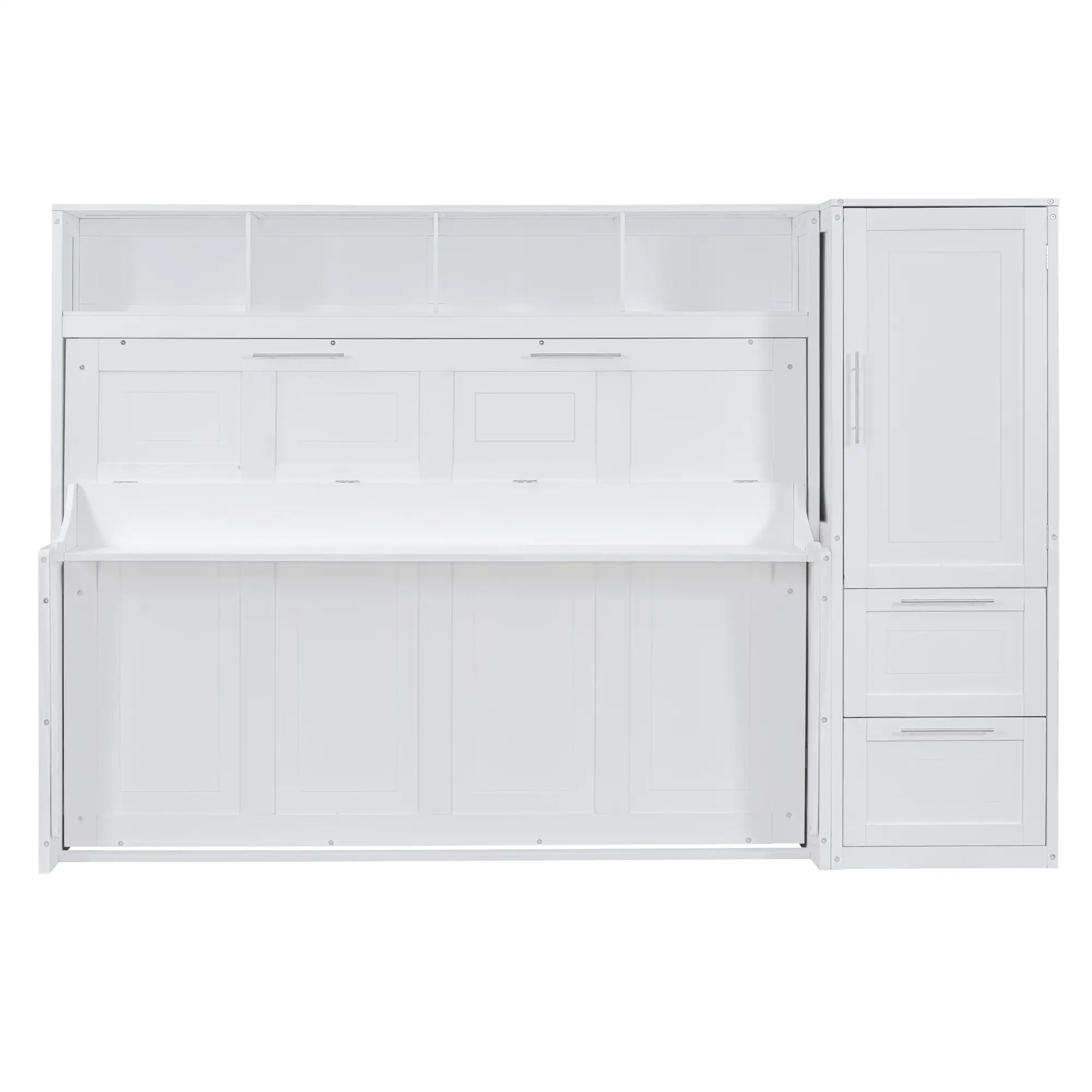 Murphy Bed with Side Flip, Closet, Drawers, 112