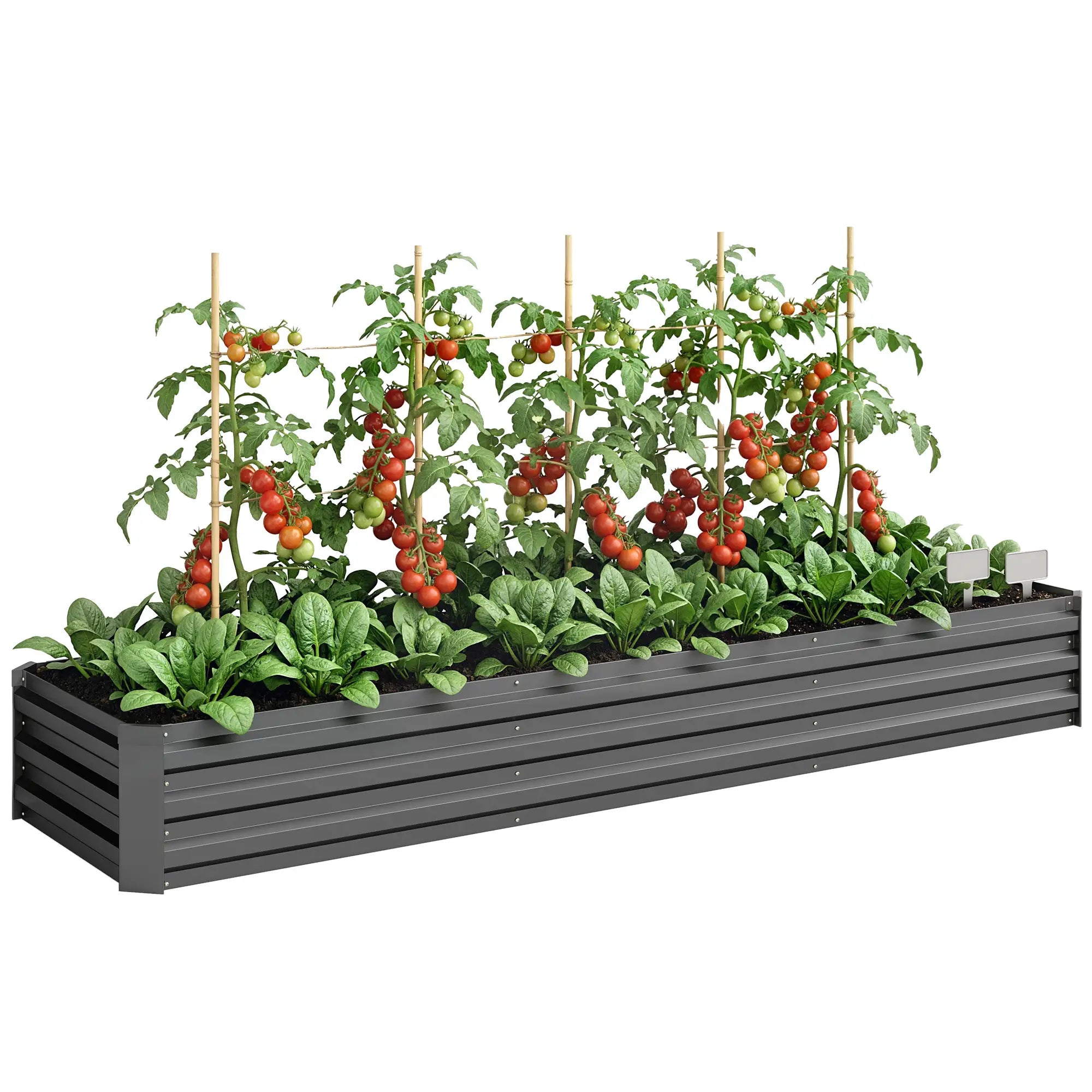 8'x2'x1' Galvanized Raised Bed, Elevated Planter Box, Dark Grey Raised Garden Beds at Gallery Canada