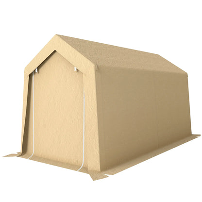 7' x 12' Outdoor Storage Shed, Portable Garage, Roll-up Door, Beige Sheds Beige at Gallery Canada