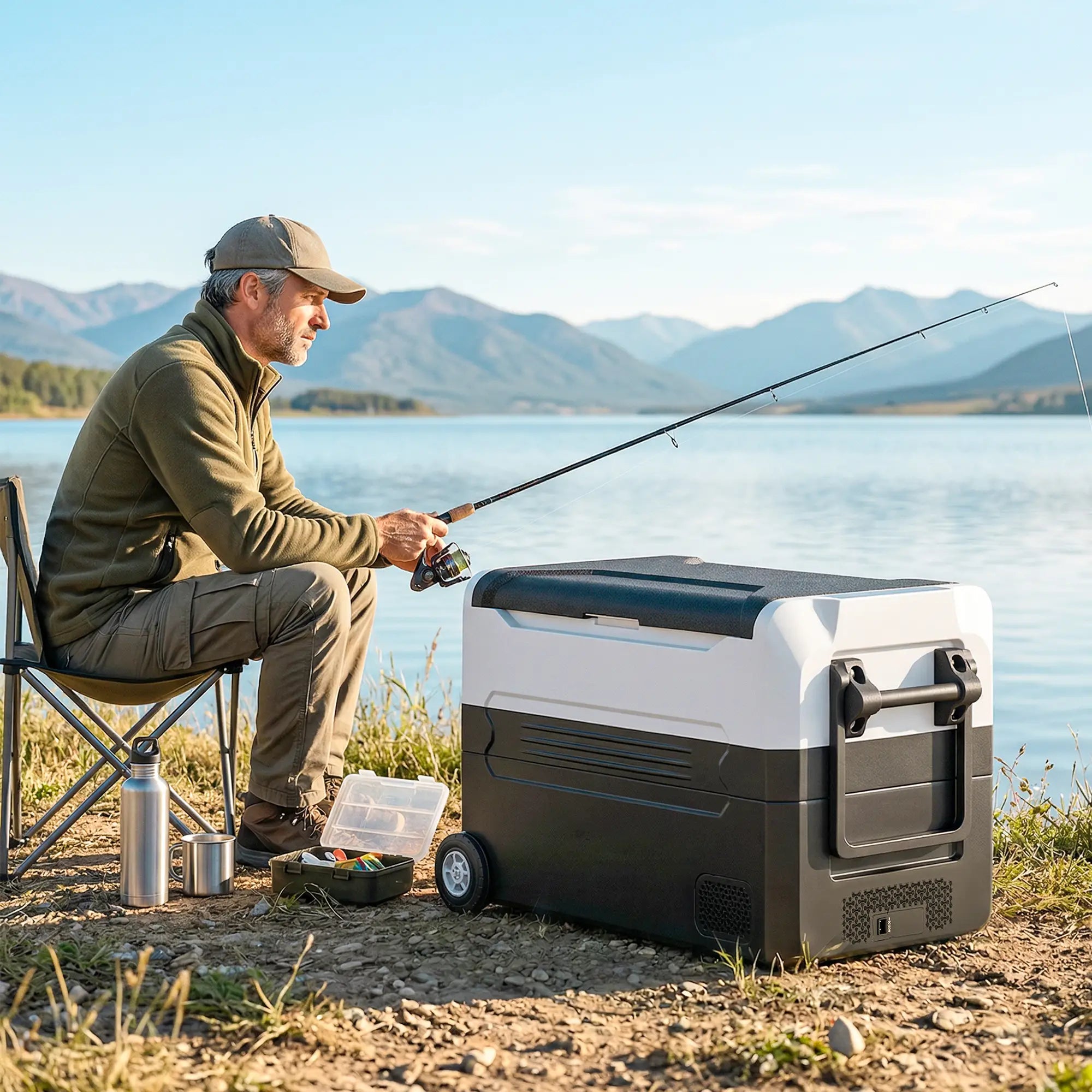 12V Car Refrigerator, 42QT, App Control, DC/AC Power, Black Car Coolers at Gallery Canada