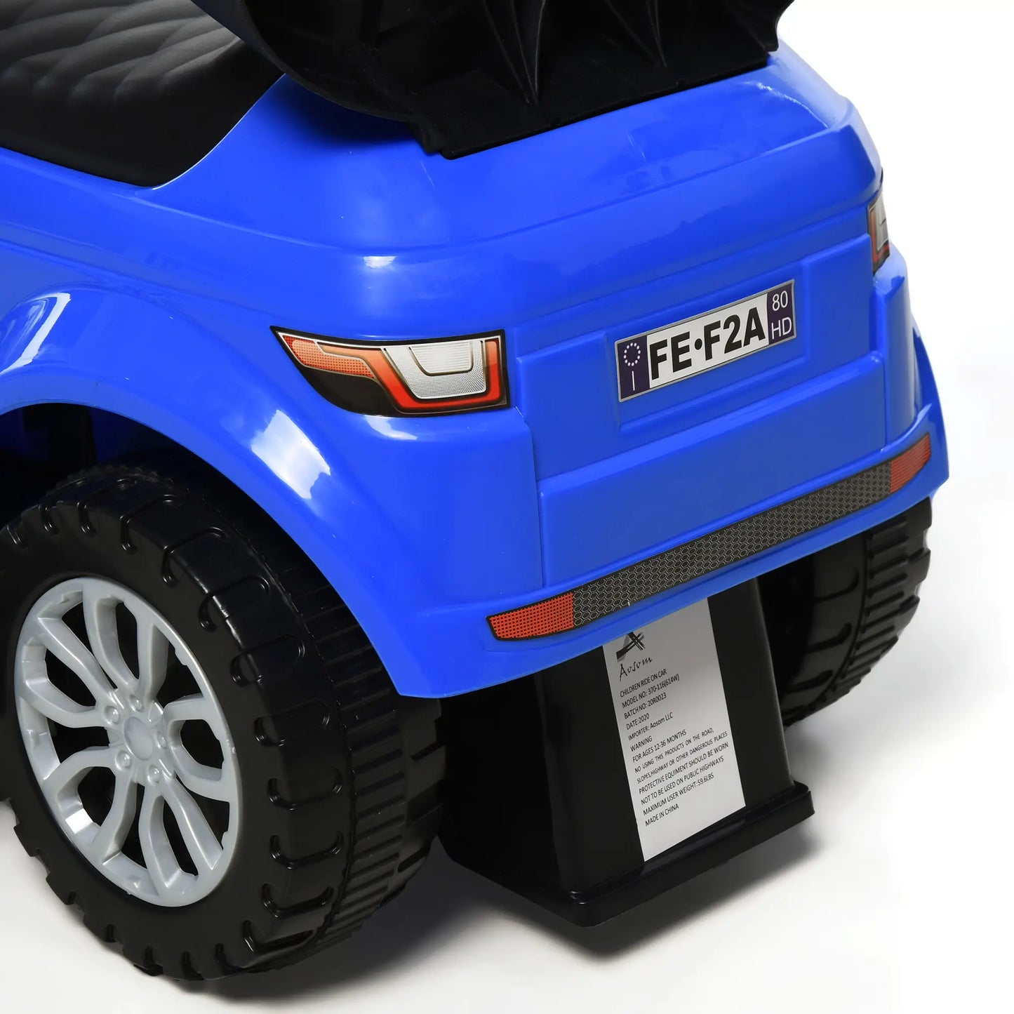 2 en 1 Poussette Voiture à Pousser pour Enfant, Voiture à Glissière avec Klaxon, Musique, Lumière, Barre de Sécurité, Bleu