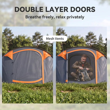4 Person Pop Up Tent, Automatic Setup, Orange Camping Tents at Gallery Canada