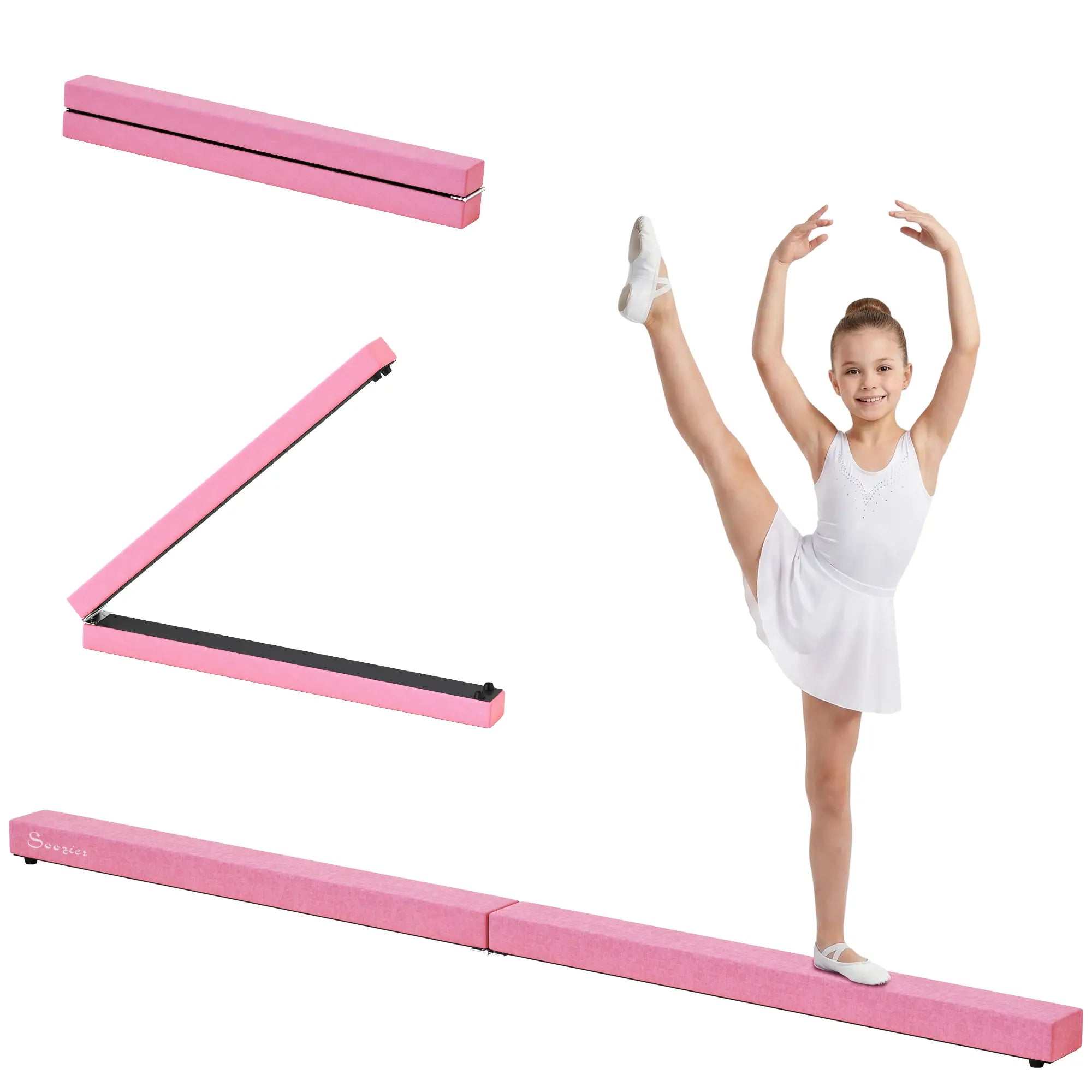7ft Folding Balance Beam, Gymnastics Beam with Wood Core, Pink Gymnastics Mats at Gallery Canada