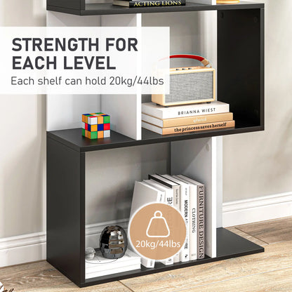 Modern Bookcase 5-Tier Display Shelf, Room Divider, Black Display Bookshelves at Gallery Canada
