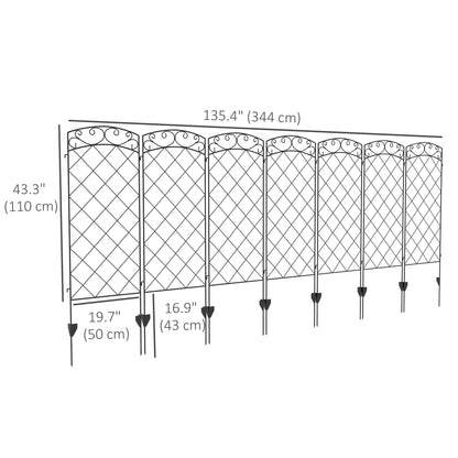 7 Pack Garden Fencing, Decorative Fence Panels, Animal Barrier, Flower Edging, Black Garden Fences at Gallery Canada