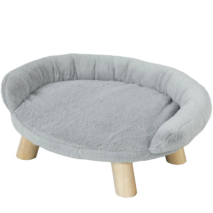 Elevated Dog Sofa Bed, Washable Cover, Wooden Legs, Miniature Dogs, Grey Dog Sofas Grey at Gallery Canada