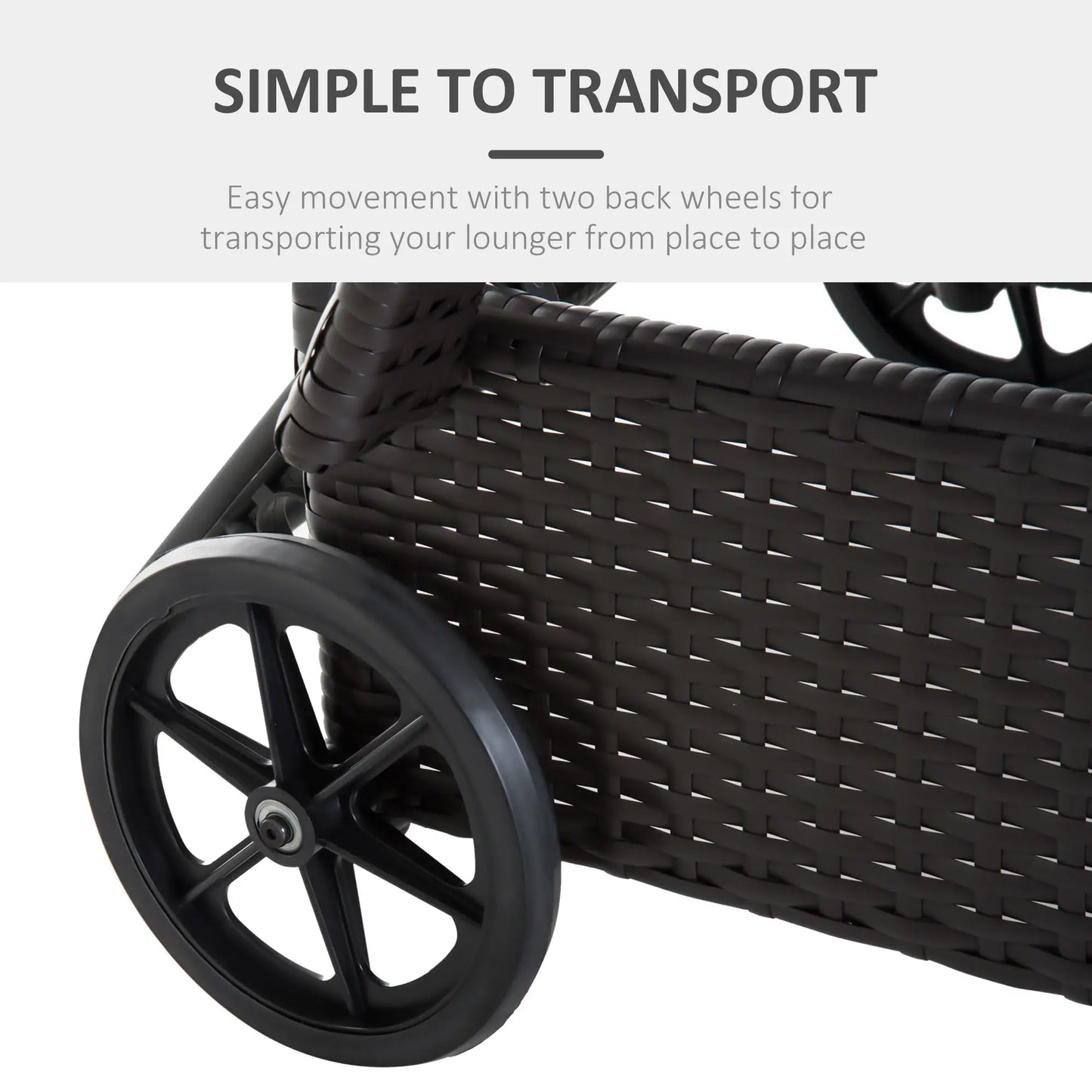 Wicker Chaise Lounge, Outdoor PE Rattan Sun Lounger, Adjustable Backrest, 5-Level, Deep Coffee Cream White, Cream White Chaise Loungers at Gallery Canada