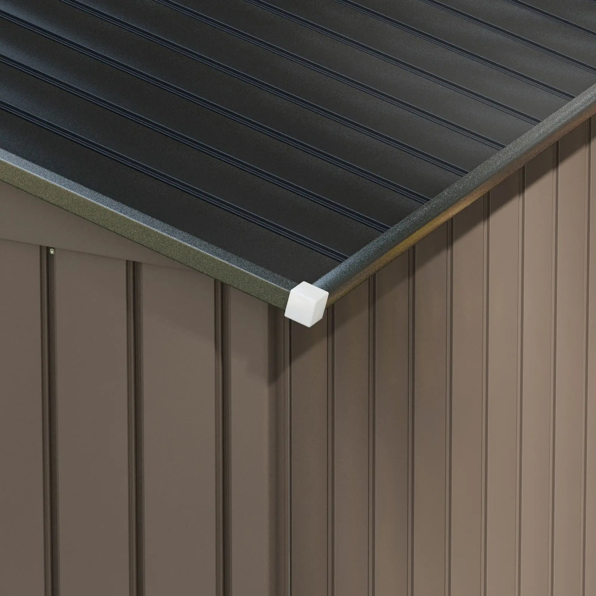 7' x 4' x 6' Garden Storage Shed, Metal, Double Doors, Brown Sheds at Gallery Canada