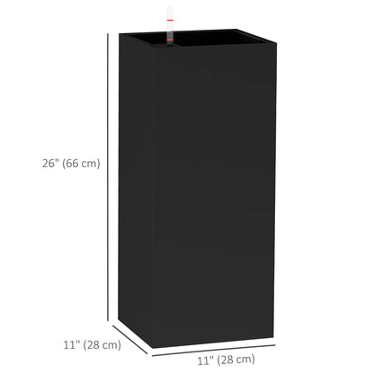 2 Pack 26 Inch Plastic Planter Box, Water Level Indicator, Black Garden Accessories at Gallery Canada