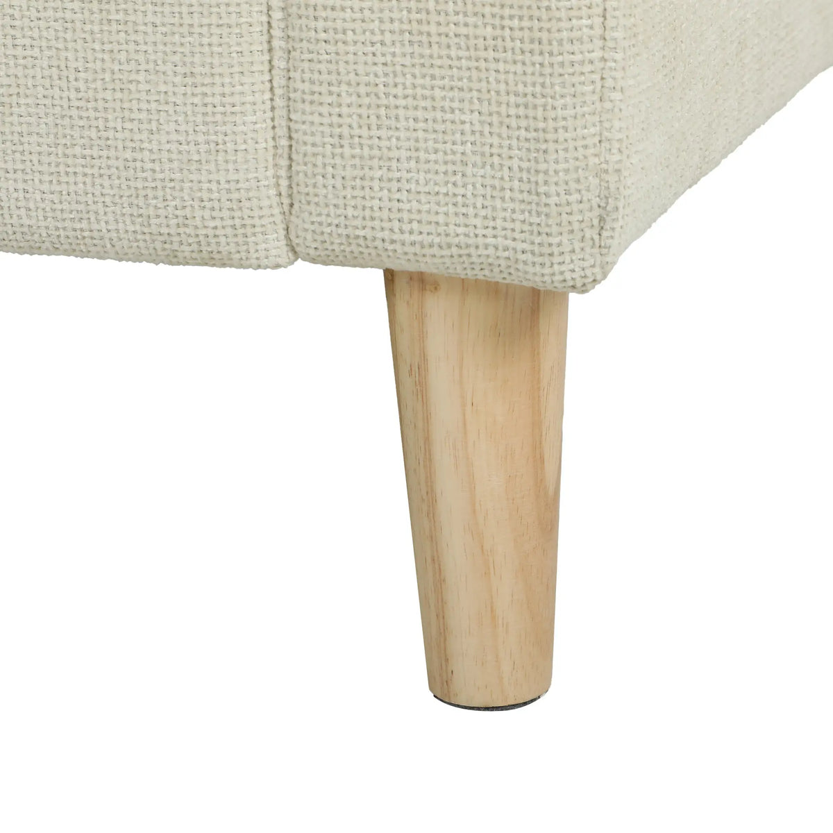 3 Seater Sofa Upholstered with Padded Cushion Modern Button Tufted Couch with Wood Legs, Cream White 3-Seater Sofas at Gallery Canada