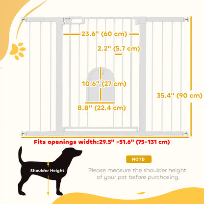 30"-52" Extra Wide Pet Gate Barrier with Small Door, 35"H Dog Gate with Safety Gate Barrier, Stair Pressure Fit, Black Houses, Kennels & Pens at Gallery Canada