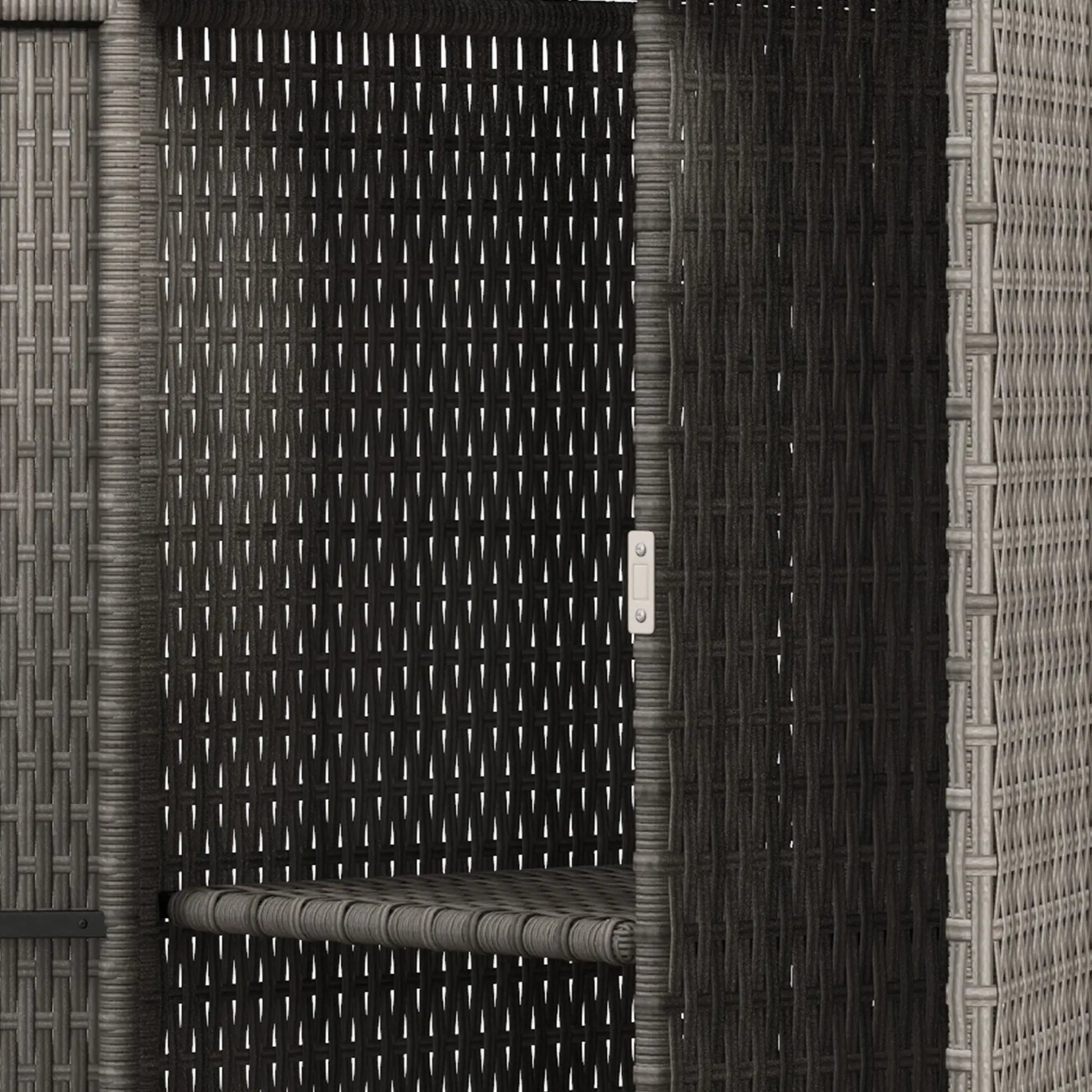 Wicker Outdoor Storage Cabinet, 2-Door Rattan, Dark Grey Patio Storage Boxes at Gallery Canada