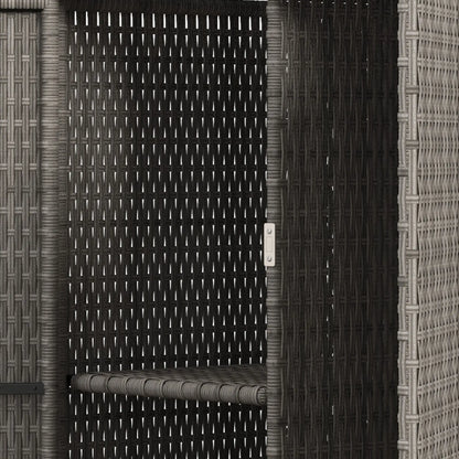 Wicker Outdoor Storage Cabinet, 2-Door Rattan, Dark Grey Patio Storage Boxes at Gallery Canada