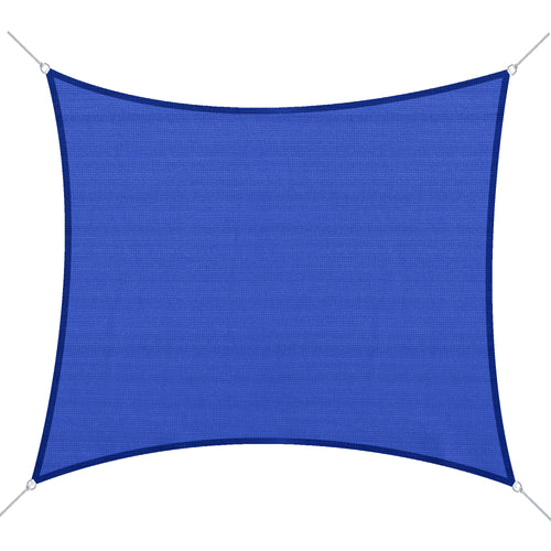 Rectangle 20'x 16' Sun Shade Sail Top Cover Fabric Outdoor Shelter Backyard Window Garden Carrying Bag Blue