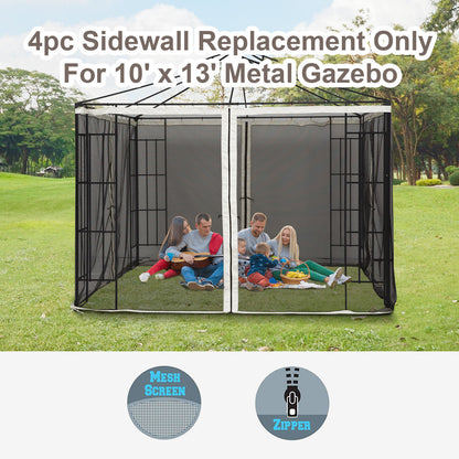 Replacement Mosquito Netting for Gazebo 10' x 13' Black Screen Walls for Canopy with Zippers for Parties and Outdoor Activities - Cream White - Gallery Canada