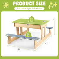 Thumbnail for 3-in-1 Outdoor Wooden Kids Water Sand Table with Play Boxes
