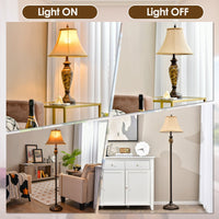 Thumbnail for 3-Piece Table and Floor Lamp Set with Linen Fabric Lamp Shades