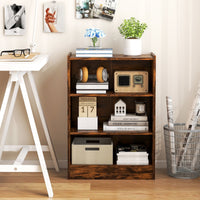 Thumbnail for 3-Tier Bookcase Open Display Rack Cabinet with Adjustable Shelves