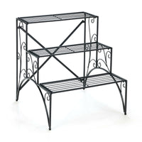 Thumbnail for 3-Tier Metal Plant Stand with Widened Grid Shelf for Porch Garden