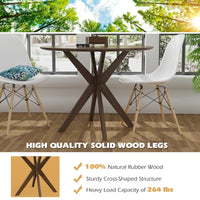 Thumbnail for 36 Inch Round Wood Dining Table with Intersecting Pedestal Base