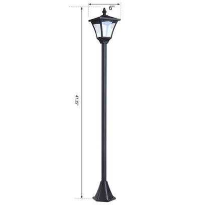 Single Solar Lamp Post Garden Solar-Powered LED Streetlight Style Outdoor Light Waterproof 5-6 Hours with Base for Lawn Pathway Walkway 47"H at Gallery Canada