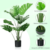 Thumbnail for 4 Feet Artificial Monstera Deliciosa Tree with 10 Leaves of Different Sizes