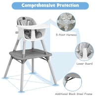 Thumbnail for 4-in-1 Baby Convertible Toddler Table Chair Set with PU Cushion