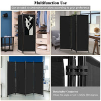 Thumbnail for 4-Panel Room Divider Folding Privacy Screen with Adjustable Foot Pads