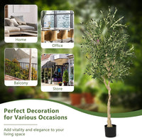 Thumbnail for 6 Feet Artificial Olive Tree in Cement Pot
