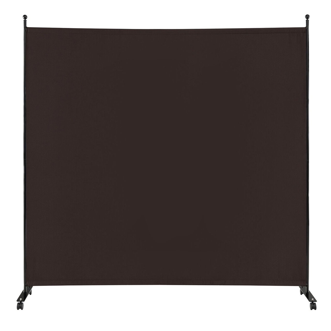 6 Feet Single Panel Rolling Room Divider with Smooth Wheels