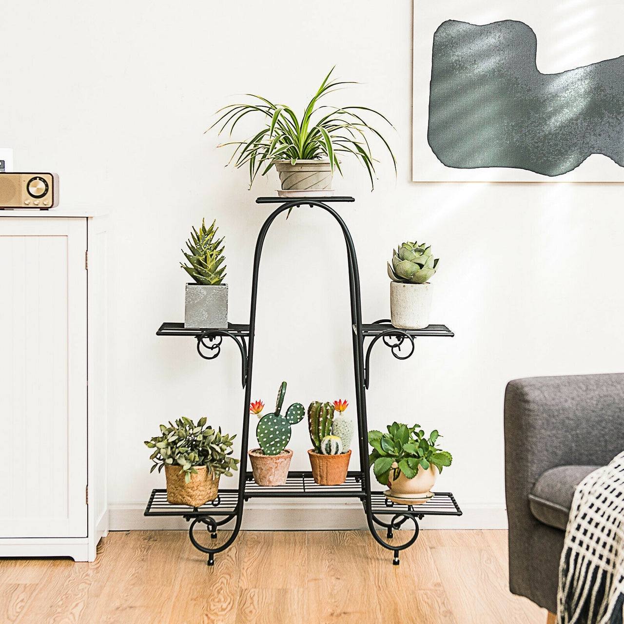 6-Tier Plant Stand with Adjustable Foot Pads