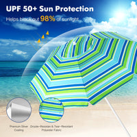 Thumbnail for 6.5 Feet Patio Beach Umbrella with Waterproof Polyester Fabric