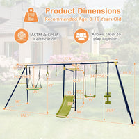 Thumbnail for 7-in-1 Stable A-shaped Outdoor Swing Set for Backyard