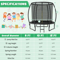 Thumbnail for 8 Feet ASTM Approved Recreational Trampoline with Ladder