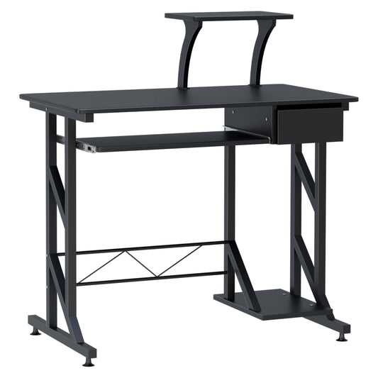 Computer Desk with Keyboard Tray, Writing Desk with Drawer, Workstation for Home Office, Black (35.4"Lx19.7"Wx37.4"H) - Gallery Canada