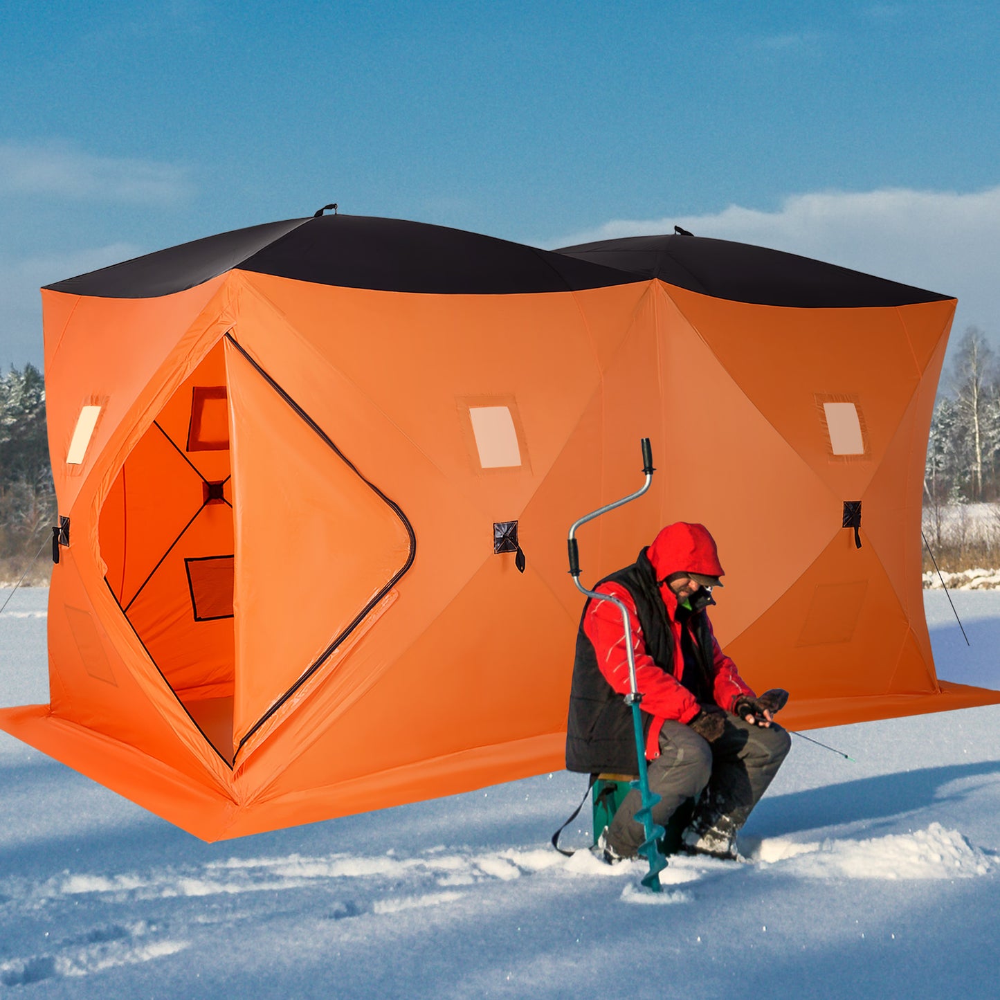 8-Person Pop-up Ice Fishing Shelter, Portable Ice Fishing Tent with Ventilation Windows and Carrying Bag, for Low-Temp -22℉ at Gallery Canada
