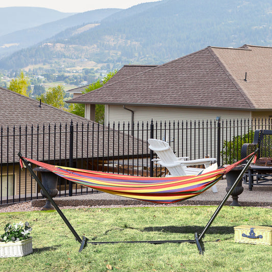 Patio Hammock with Stand, Fabric Outdoor Hammock Bed with Stand, Free Standing Adjustable Lounge Chair Includes Portable Carrying Case for Outdoor or Indoor - Gallery Canada