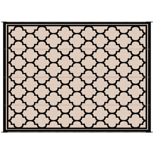 9'x12' Reversible Outdoor RV Rug, Patio Floor Mat, Plastic Straw Rug for Backyard, Deck, Beach, Camping, Black at Gallery Canada